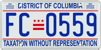 DC license plate FC0559