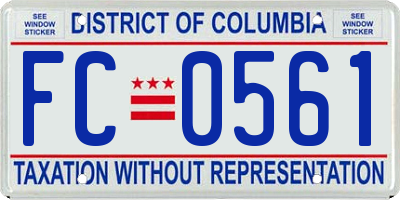 DC license plate FC0561