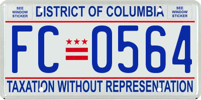 DC license plate FC0564