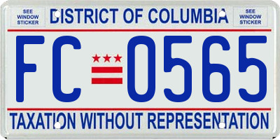 DC license plate FC0565