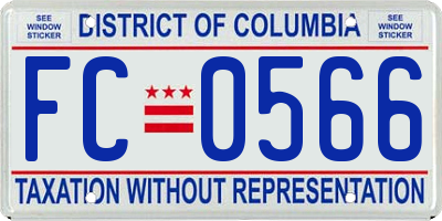 DC license plate FC0566