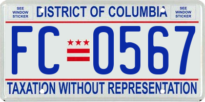 DC license plate FC0567