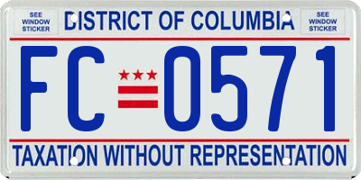 DC license plate FC0571