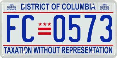 DC license plate FC0573