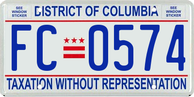 DC license plate FC0574