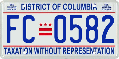 DC license plate FC0582