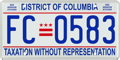 DC license plate FC0583