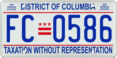 DC license plate FC0586