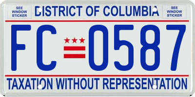 DC license plate FC0587