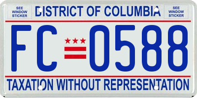 DC license plate FC0588