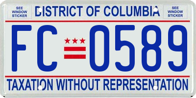 DC license plate FC0589