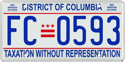 DC license plate FC0593