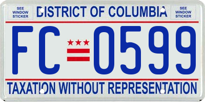 DC license plate FC0599