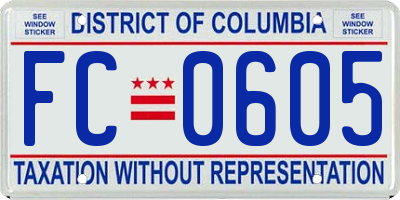 DC license plate FC0605