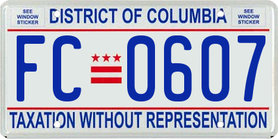 DC license plate FC0607