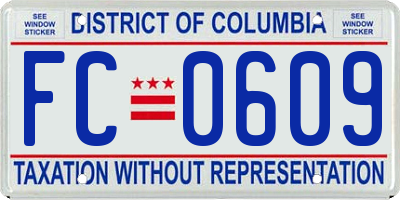 DC license plate FC0609