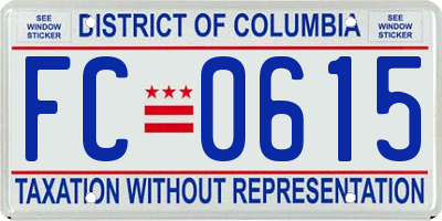 DC license plate FC0615