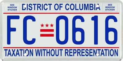 DC license plate FC0616