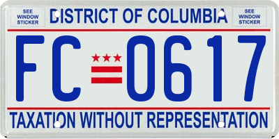 DC license plate FC0617