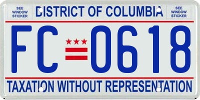 DC license plate FC0618