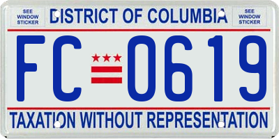 DC license plate FC0619