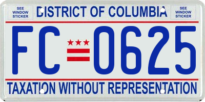 DC license plate FC0625