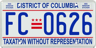 DC license plate FC0626