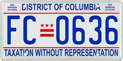 DC license plate FC0636