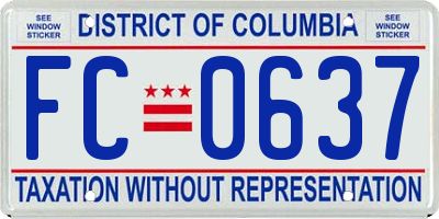 DC license plate FC0637