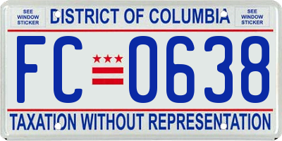 DC license plate FC0638