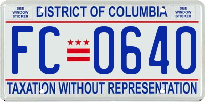 DC license plate FC0640