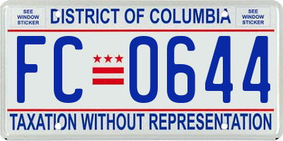 DC license plate FC0644