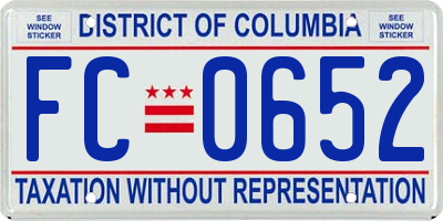 DC license plate FC0652