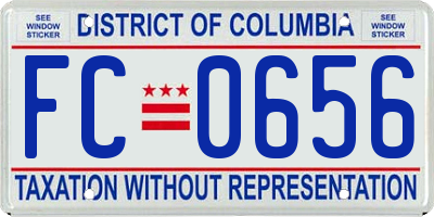 DC license plate FC0656