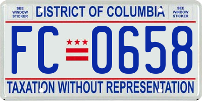 DC license plate FC0658