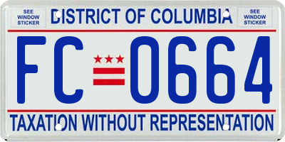 DC license plate FC0664