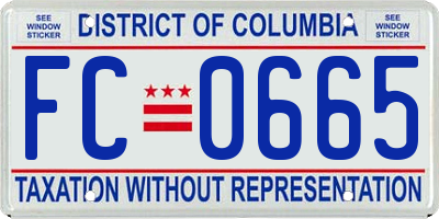 DC license plate FC0665