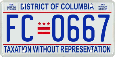 DC license plate FC0667