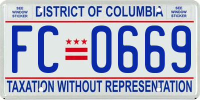 DC license plate FC0669