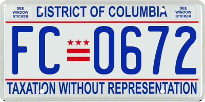 DC license plate FC0672