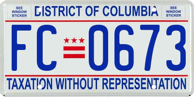 DC license plate FC0673