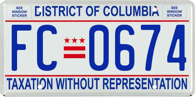 DC license plate FC0674