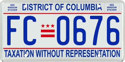 DC license plate FC0676