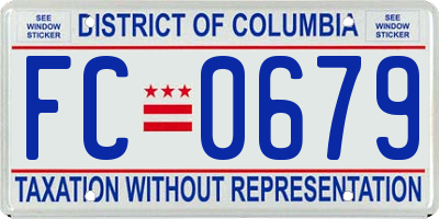 DC license plate FC0679