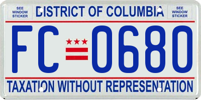 DC license plate FC0680