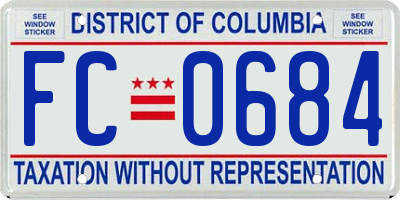 DC license plate FC0684