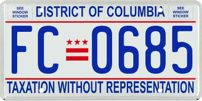 DC license plate FC0685