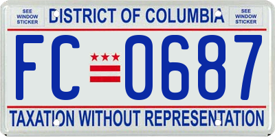 DC license plate FC0687