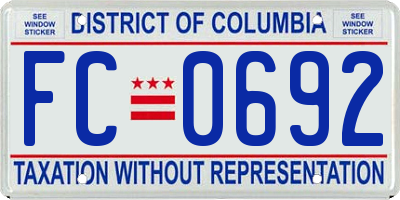 DC license plate FC0692