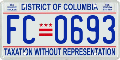 DC license plate FC0693